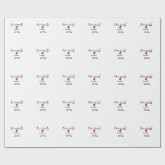 Papel De Presente Congrats graduation name class of 20XX year heart