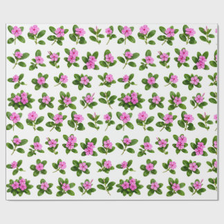 Papel De Presente Conjunto Botânico de Flor de Periwinkle Rosa Sadab