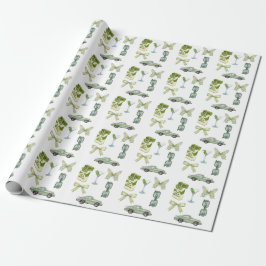 Papel De Presente Conjunto de Adesivos Estética Green Coquette | Car