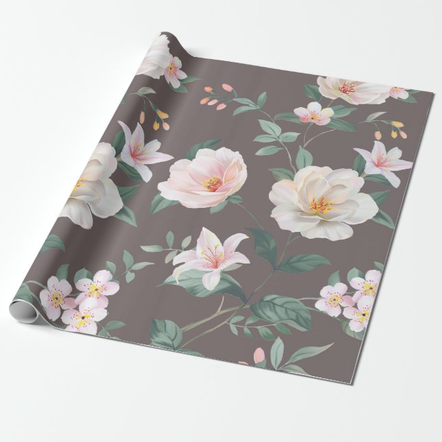 Papel De Presente conjunto de alta qualidade de várias flores de aqu (Desenrolado)