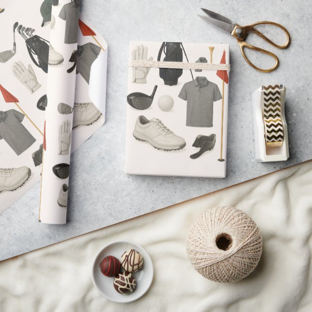 Papel De Presente Conjunto de golfe de um equipamento de golfe mascu (Artesanato)