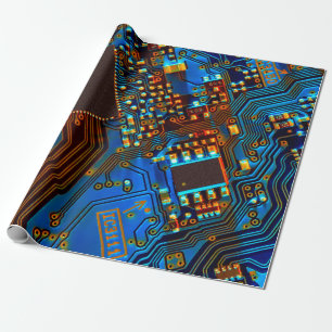 Papel De Presente Conselho de circuito eletrônico fechado. fundo,var