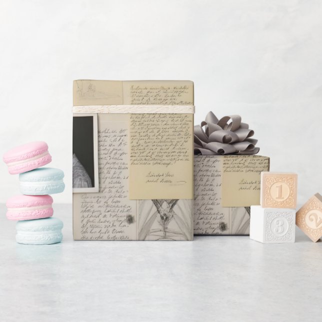 Papel De Presente Conselho de investigação com fotografias e notas (Chá de bebê)