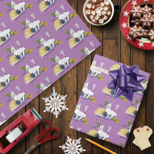 Papel De Presente Consequências Engraçadas de Ano Novo Gato Branco