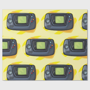 Papel De Presente Console de Jogo Portátil Retro dos Anos 90 Gamer