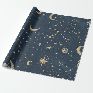 Papel De Presente Constelação Celestial - Noite Estelar (1)