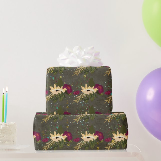 Papel De Presente Constelação de Estrelas Prateadas Douradas de Pain (Presentes para festas)