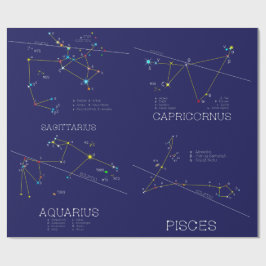 Papel De Presente Constelações Zodiac de dezembro - fevereiro