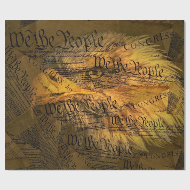 Papel De Presente Constituição Americana Bald Eagle (Aberto)