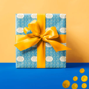 Papel De Presente Contemporâneo Happy Hannukah Star de David