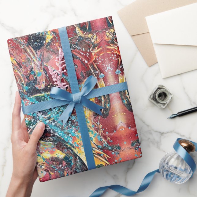Papel De Presente Contemporary Abstract Art Wrapping Paper (Presentear)