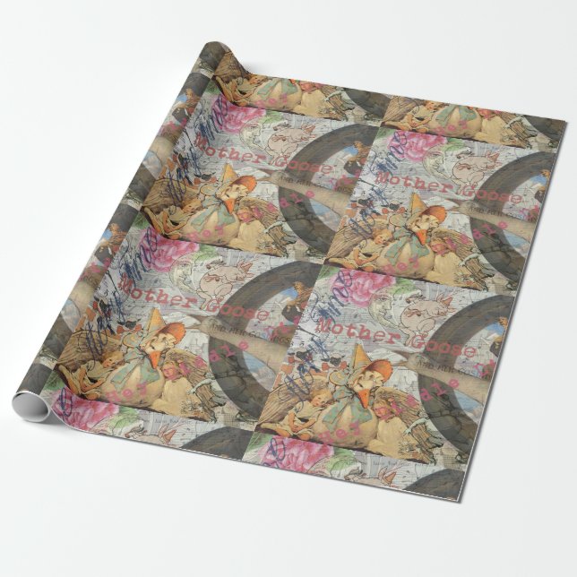 Papel De Presente Conto de Fadas da Rima Infantil da Mamãe Gansa (Desenrolado)