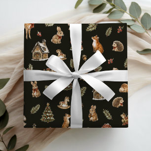 Papel De Presente Conto de Natal Caprichoso da Floresta