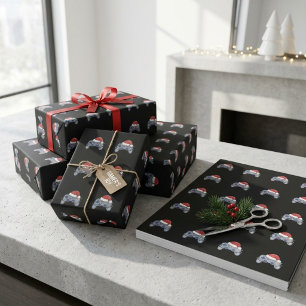 Papel De Presente Controlador de Video Game Chapéu de Natal do Papai