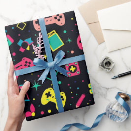 Papel De Presente Controladores de Jogos de Vídeo e Padrão de Brinqu