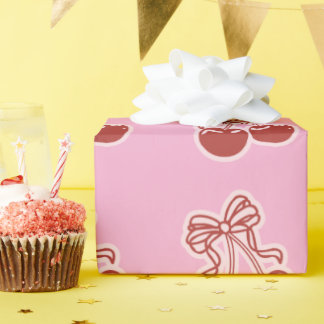Papel De Presente Convite de Aniversário de 16 Anos Cereja para Meni