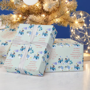 Papel De Presente Convite de Aniversário Infantil Aviãozinho Fofo
