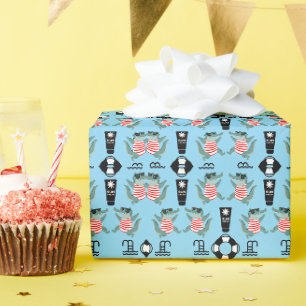 Papel De Presente Convite de aniversário para festa na piscina de cr