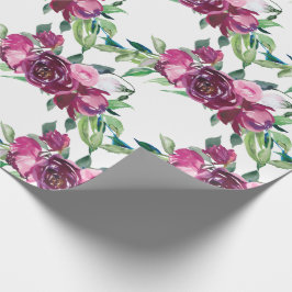 Papel De Presente Convite para chá de fraldas de Menina Floral Rosa 