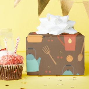 Papel De Presente Cook Chef Cochen Cozinhar Kitchen Utensils Padrão