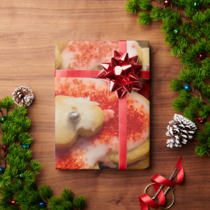 Papel De Presente Cookie de Açúcar em Forma de Coração de Natal
