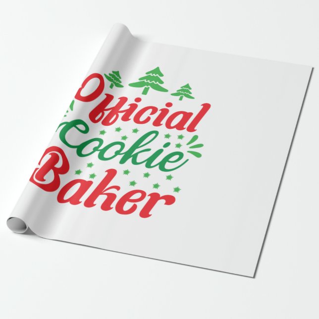 Papel De Presente Cookie Oficial do Xmas Art Baker (Desenrolado)