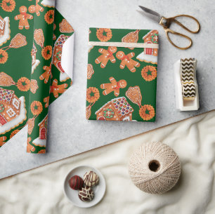 Papel De Presente Cookies da Casa do Pão de Natal