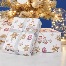 Papel De Presente Cookies de inverno com bonitinha de aquarela