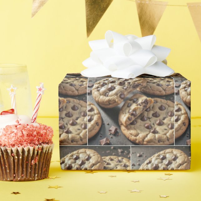 Papel De Presente Cookies DelecÁVEIS De Chip De Chocolate (Festa de aniversário)