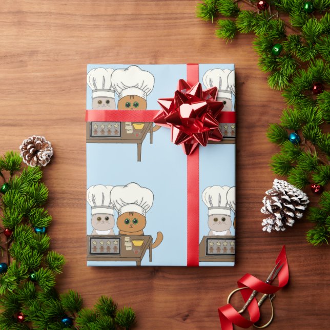 Papel De Presente Cookies Feline Xmas (Presente de Natal)
