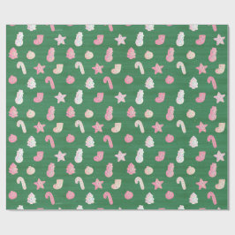 Papel De Presente Cookies Green de Natal