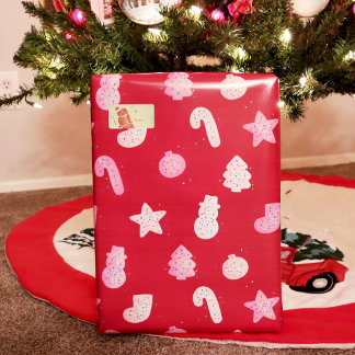 Papel De Presente Cookies Red de Natal