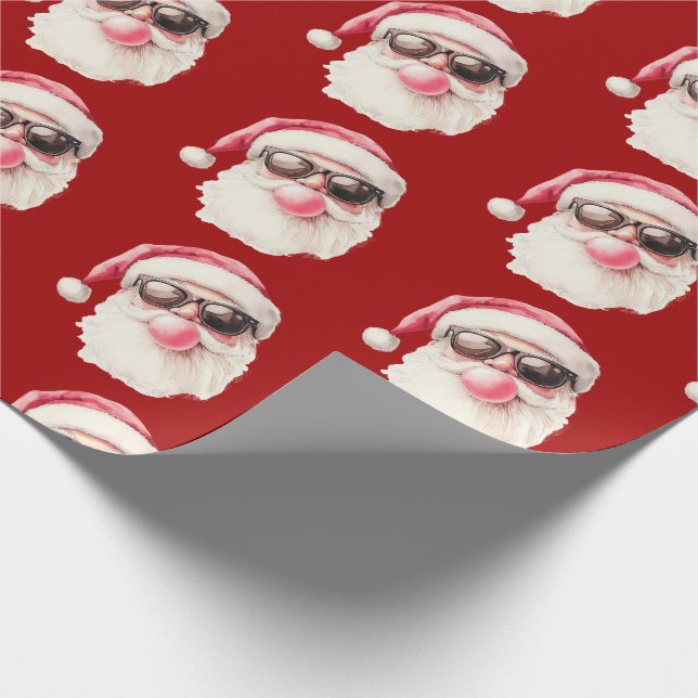 Papel De Presente Cool Santa Bubble Gum Sunglasses Christmas Red (Ponta)
