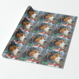 Papel De Presente Coonhound do caminhante de Treeing do Feliz Natal