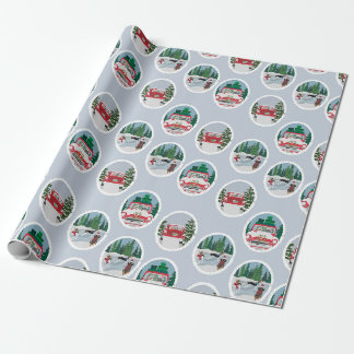Papel De Presente Coonhounds de viagem no azul