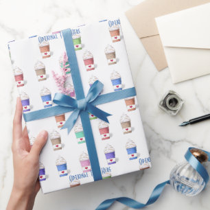 Papel De Presente Copas de café em cores de Cheio