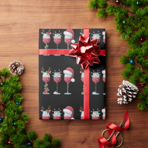 Papel De Presente Copo de vinho do Papai Noel de Natal Temporada de 