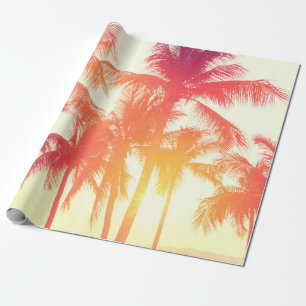 Papel De Presente Coqueiro na costa tropical