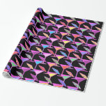 Papel De Presente Coquetéis coloridos no padrão preto<br><div class="desc">Cocktails multicoloridos de rico com guarda-chuvas sobre plástico na moda e plástico,  excelente para qualquer celebração.</div>