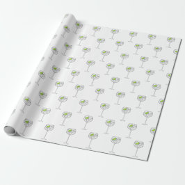 Papel De Presente Coquetéis com Limão em branco