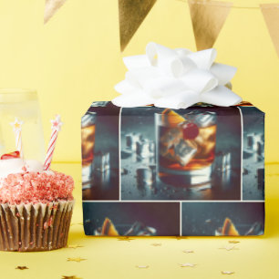 Papel De Presente Coquetel antigo movido