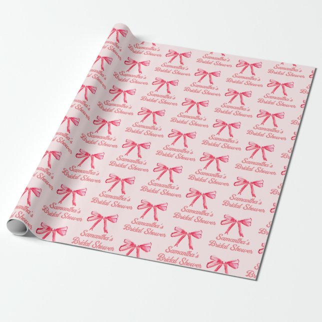 Papel De Presente Coqueteleira Personalizada Rosa Bebê Laço Menina C (Desenrolado)