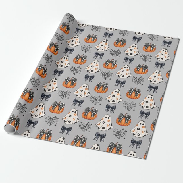 Papel De Presente Coquette Halloween Charm (Desenrolado)