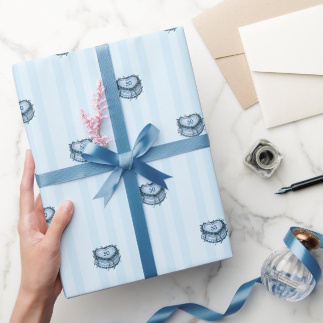 Papel De Presente Coquette Heart Birthday Cake (Presentear)