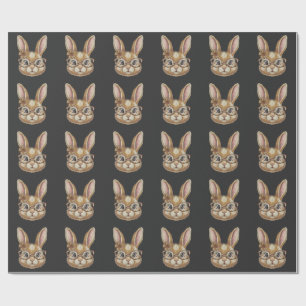 Papel De Presente Coquette Retro Leopardo Coelho Feliz Páscoa Fashio