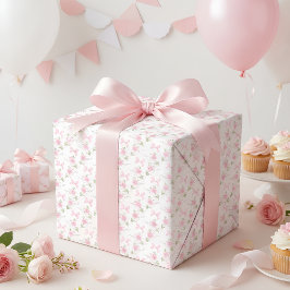 Papel De Presente Coquette Toile De Jouy Pink Bow Wrapping Paper