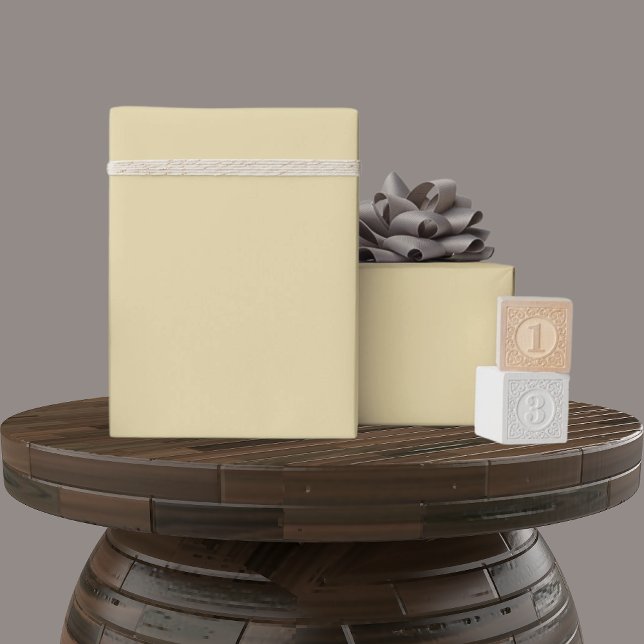 Papel De Presente Cor Amarela-limão-limão-pasta-suave sólida (Solid Soft Light Pastel Lemon Yellow Color Gift Wrapping Paper)