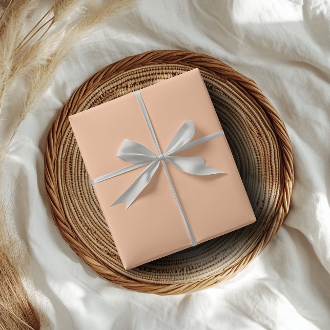 Papel De Presente Cor da Moda Rosa Bege Sólido | Elegante (Criador carregado)