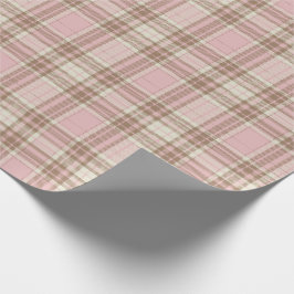 Papel De Presente Cor d'água da Xadrez rosa