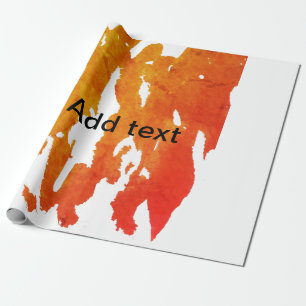 Papel De Presente Cor d'água laranja amarela adicionar texto pintura